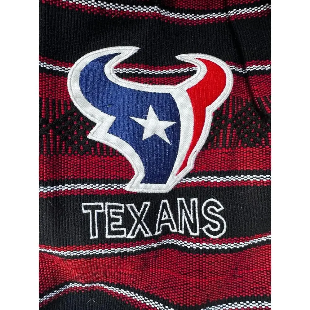 Houston Texans NFL Unisex Mexican Falza Blanket Drawstring Backpack Red / Navy